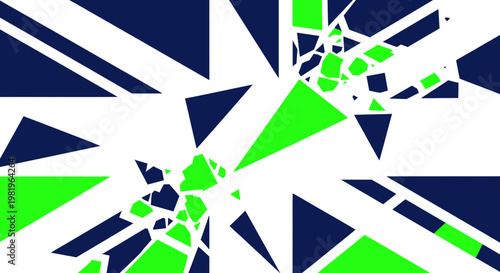 Fragmented Union Jack Flag, Abstract UK Symbolism, Modern Design