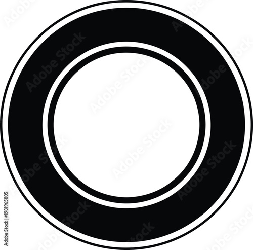 Simple black circular frame surrounding a clean white center area for professional and minimalist graphic layouts