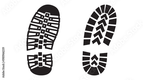 Detailed close-up illustration of shoe sole tread patterns