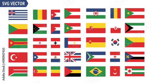 Collection of National Flags from Around the World