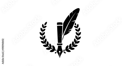 Ink Pen with Laurel Wreath Emblem.