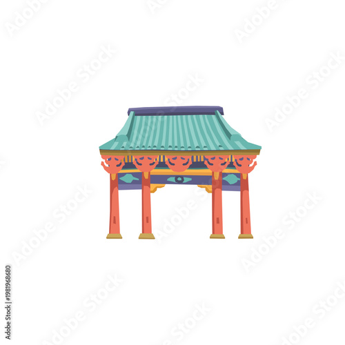 Traditional Chinese Paifang Gate Landmark