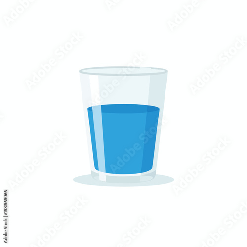 Refreshing Glass of Blue Water with Ice Cubes for Healthy Living and Hydration