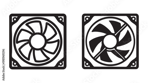 Two computer cooling fans featuring different blade configurations