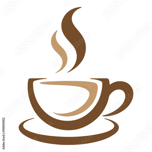A steaming cup of coffee with rising vapor