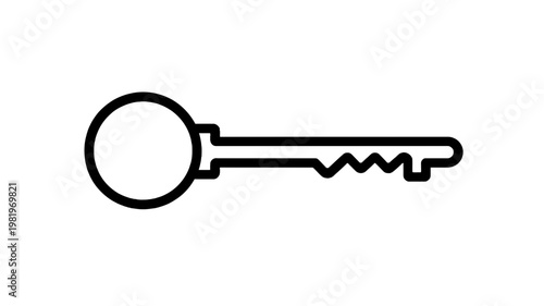 Golden key symbol of success isolated on white background