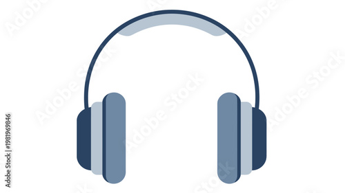 Headphones isolated on white background illustration of audio headset icon design for music and sound technology entertainment device