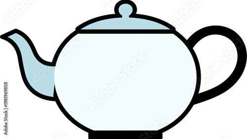 isolated white ceramic teapot on white background traditional kitchen kettle with handle for hot tea beverage drink object