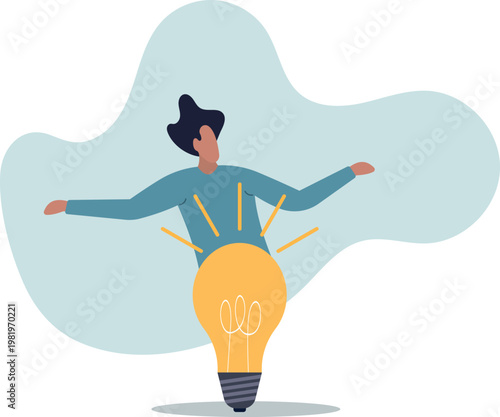 Think big, aspiration to win and success in business, big idea from creativity and imagination to overcome fear.human life and situation.