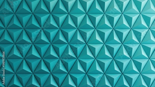 Geometric Aquamarine Pyramid Tile Pattern Background Modern Art, Seamless, Minimalist Design