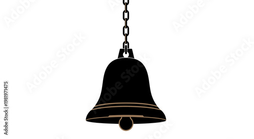 Classic Black Bell Hanging From Chain