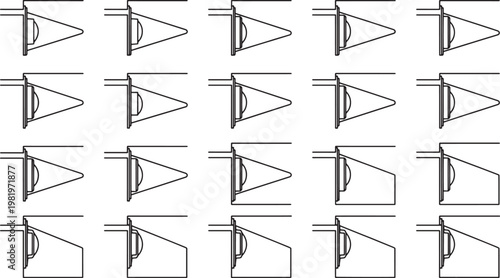 Abstract eye illustration sequence demonstrates visual perception with a series of stylized drawings of an eye shape.