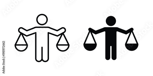 Ethics icon editable vector pack. Black flat and line symbols