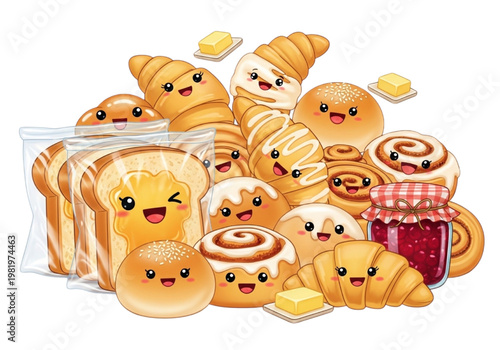 Kawaii Pastry and Bakery Collection A Delicious Assortment of Cute Baked Goods