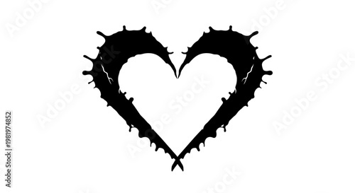 Black heart with sharp thorns symbol.