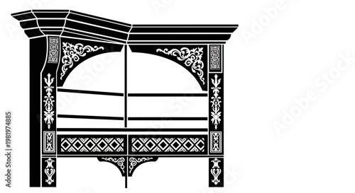 Intricate Decorative Wooden Wall Panel Design.