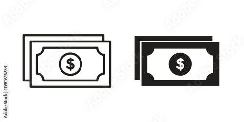 Hand money exchange icon editable vector pack. Black flat and line symbols