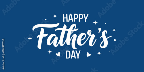 Happy fathers day message with sparkles on blue background
