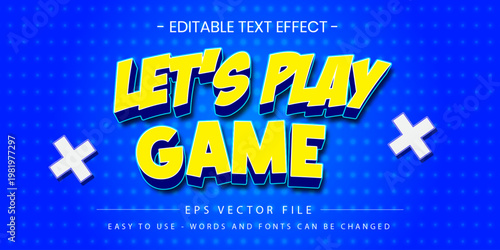 Let's Play Game Comic Pop Art 3D Text Effect