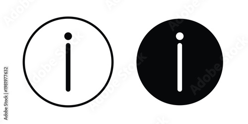 Info icon editable vector pack. Black flat and line symbols