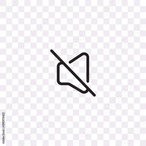 Minimal Muted Speaker Audio Slash Icon