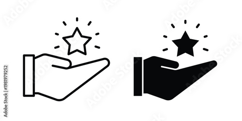 Loyalty program icon editable vector pack. Black flat and line symbols