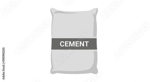 Isolated cement bag illustration on white background for construction industry