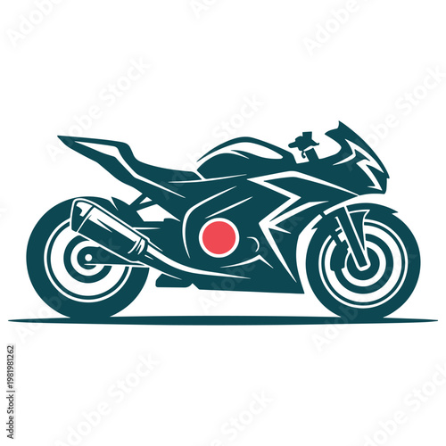 A sleek racing motorcycle with a striking red taillight design