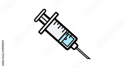 Medical syringe illustration health and treatment concept on white background