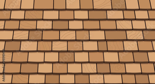 Wood Shingle Roof Texture - Natural Brown Cedar Roofing Pattern