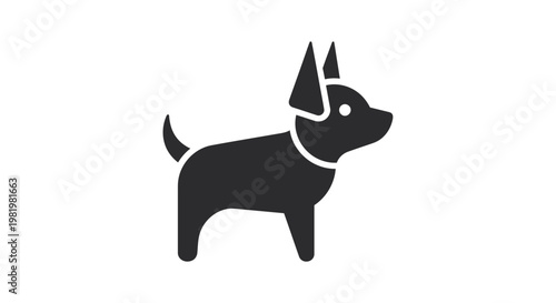 Minimalist dog silhouette illustration for design and graphic projects