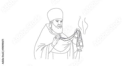 Orthodox Priest Incense Censer Ritual Religious Ceremony