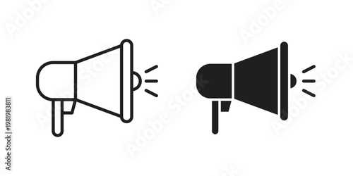 Promotion icon editable vector pack. Black flat and line symbols