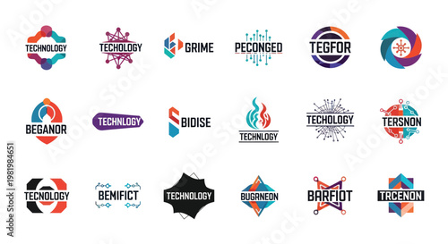 Modern Technology Logos Collection: Innovation, Digital, Corporate Identity
