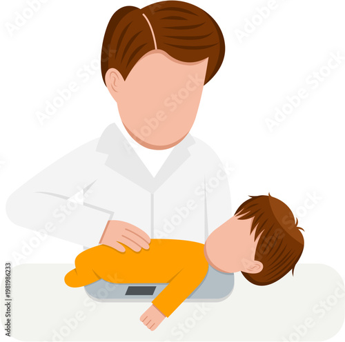 Male Doctor Weighing A Baby