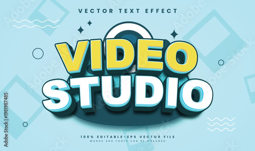 Video studio editable vector text effect