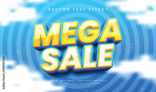 Mega sale 3d editable vector text effect
