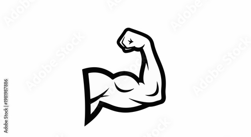 Stylized depiction of a flexed bicep muscle