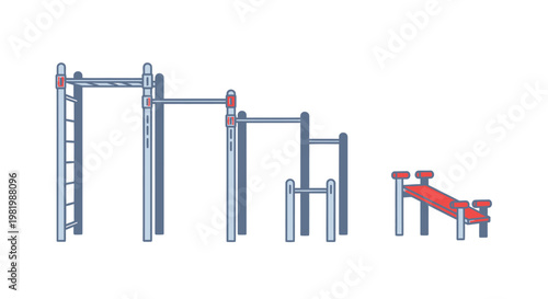 Outdoor exercise equipment illustration for fitness and recreational activities