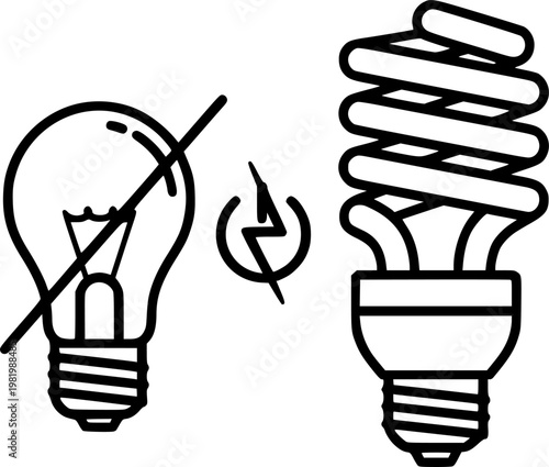 Light off icon black and white vector illustration line icon vector pictogram – Black and White Vector Illustration