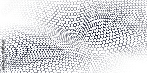 Abstract design featuring a continuous hexagonal pattern