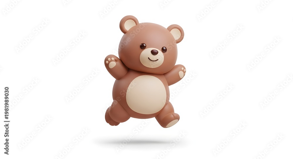 Obraz premium high quality bear cub 3D icon with white background