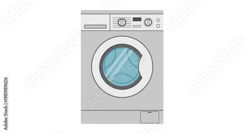 Modern washing machine illustration isolated on white background for design
