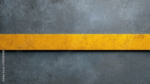 Textured Gray Wall with Bright Yellow Stripe for Modern Background, Design, and Artistic Projects, Ideal for Presentations and Creative Purposes