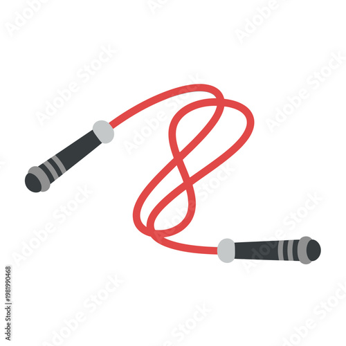 Red jump rope vector illustration isolated on white background