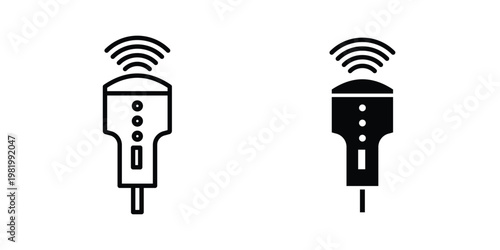 Ultrasound icon editable vector pack. Black flat and line symbols