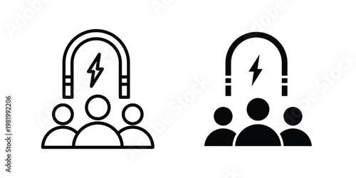 User engagement icon editable vector pack. Black flat and line symbols