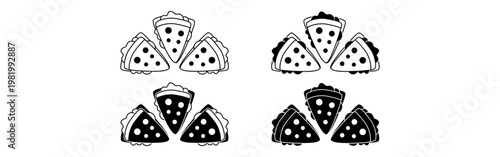 Mexican quesadilla food icon set for Cinco de Mayo celebration and festive party themes