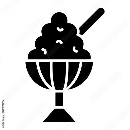 Ice Cream Sundae with Spoon Icon