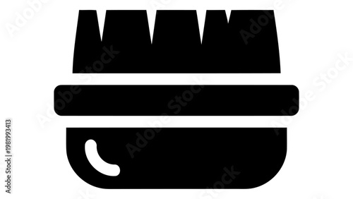 Nail cleaning brush icon, vector illustration of a tool for personal hygiene and nail care